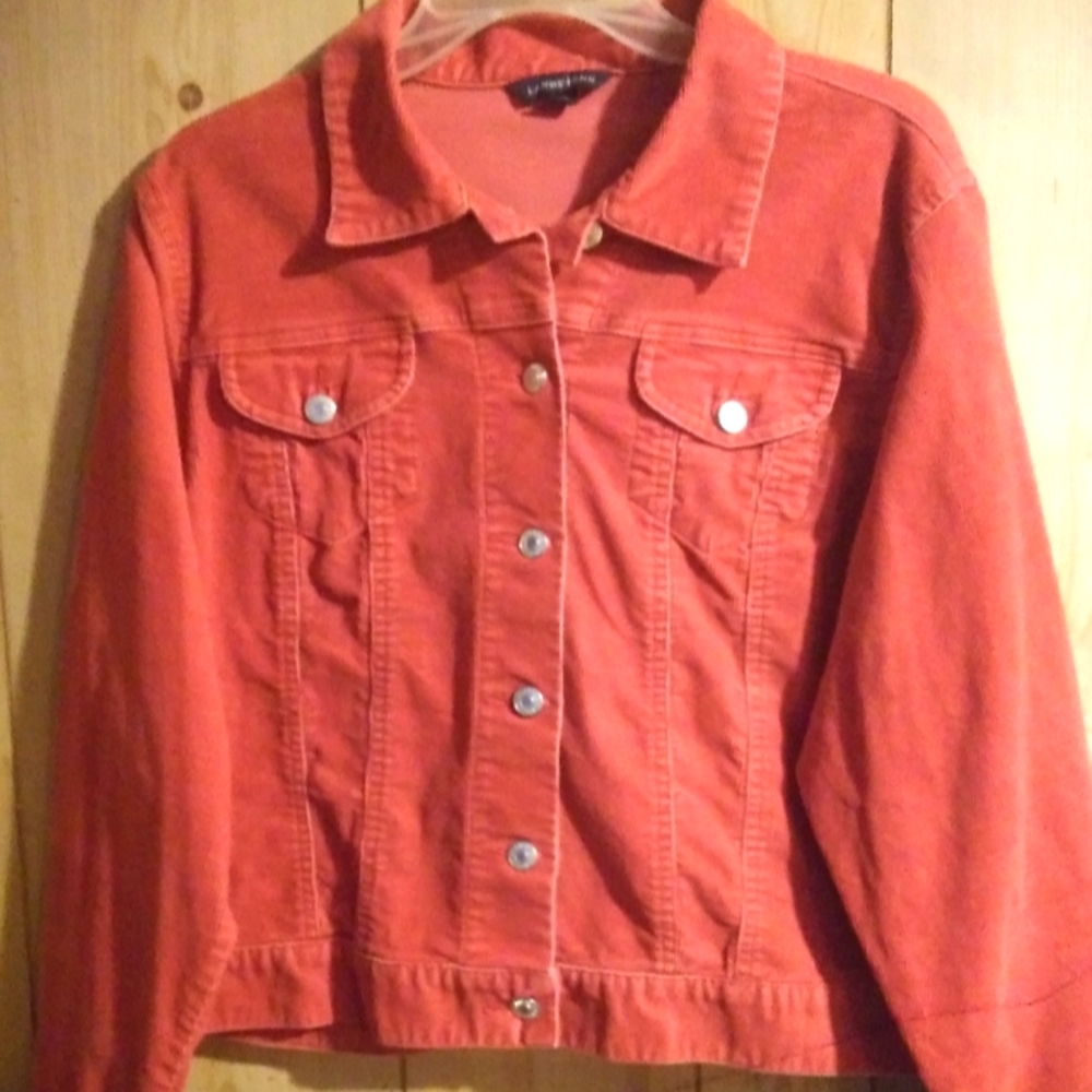 Red Corduroy Lands End Jacket Lg (12-14)